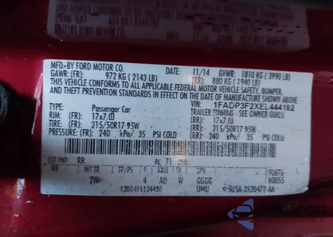 2014 Ford Focus Se из США, поврежденный, VIN 1FADP3F2XEL444182